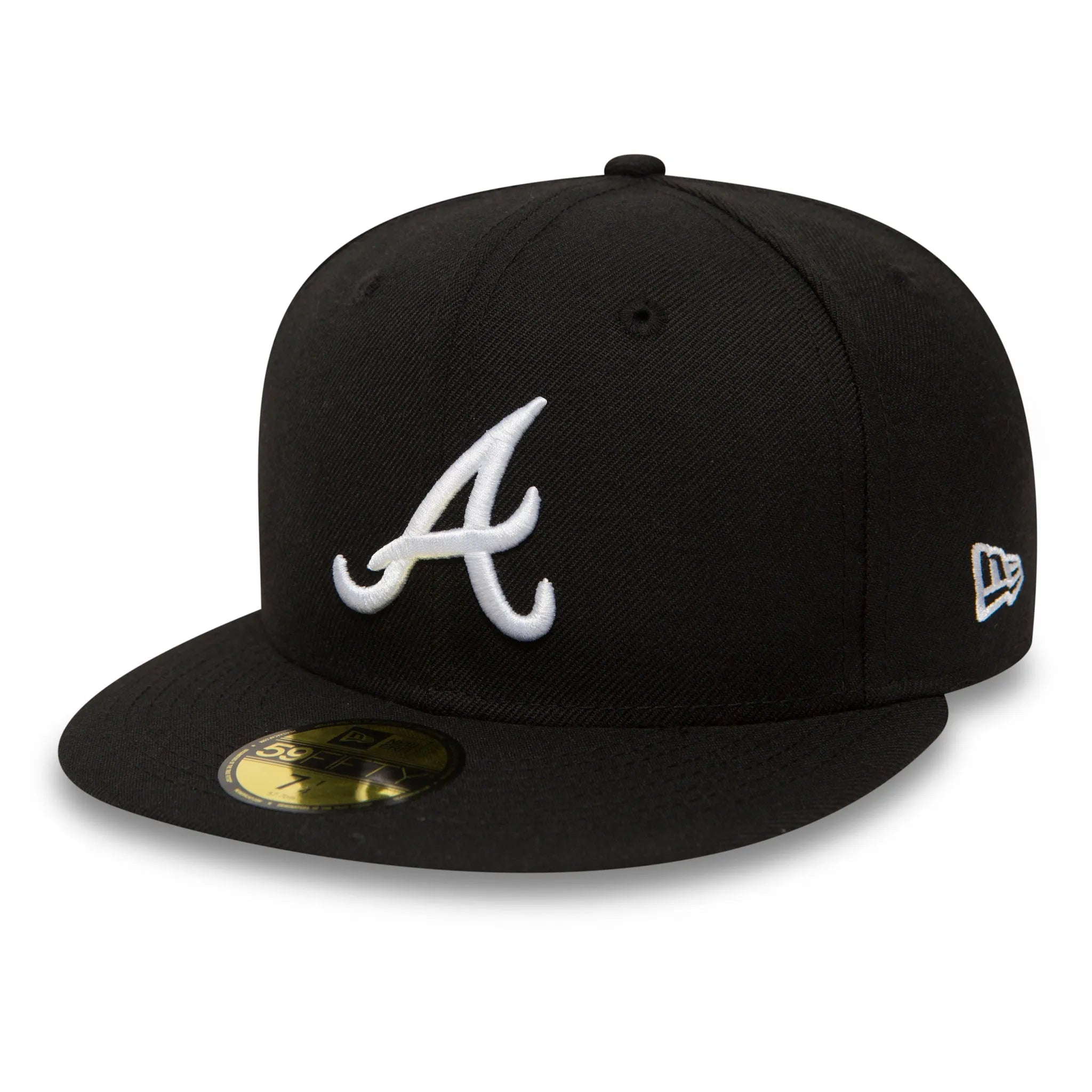 NEW ERA 59FIFTY MLB ATLANTA BRAVES BLACK / WHITE FITTED CAP