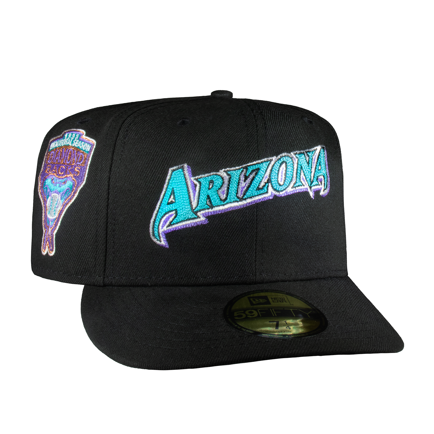 Arizona Diamond Backs All Black Chain Stitch Logo Script