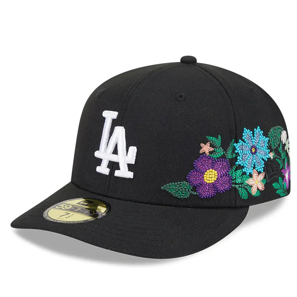 Los Angeles Dodgers Black Floral Chain Stitch Green UV