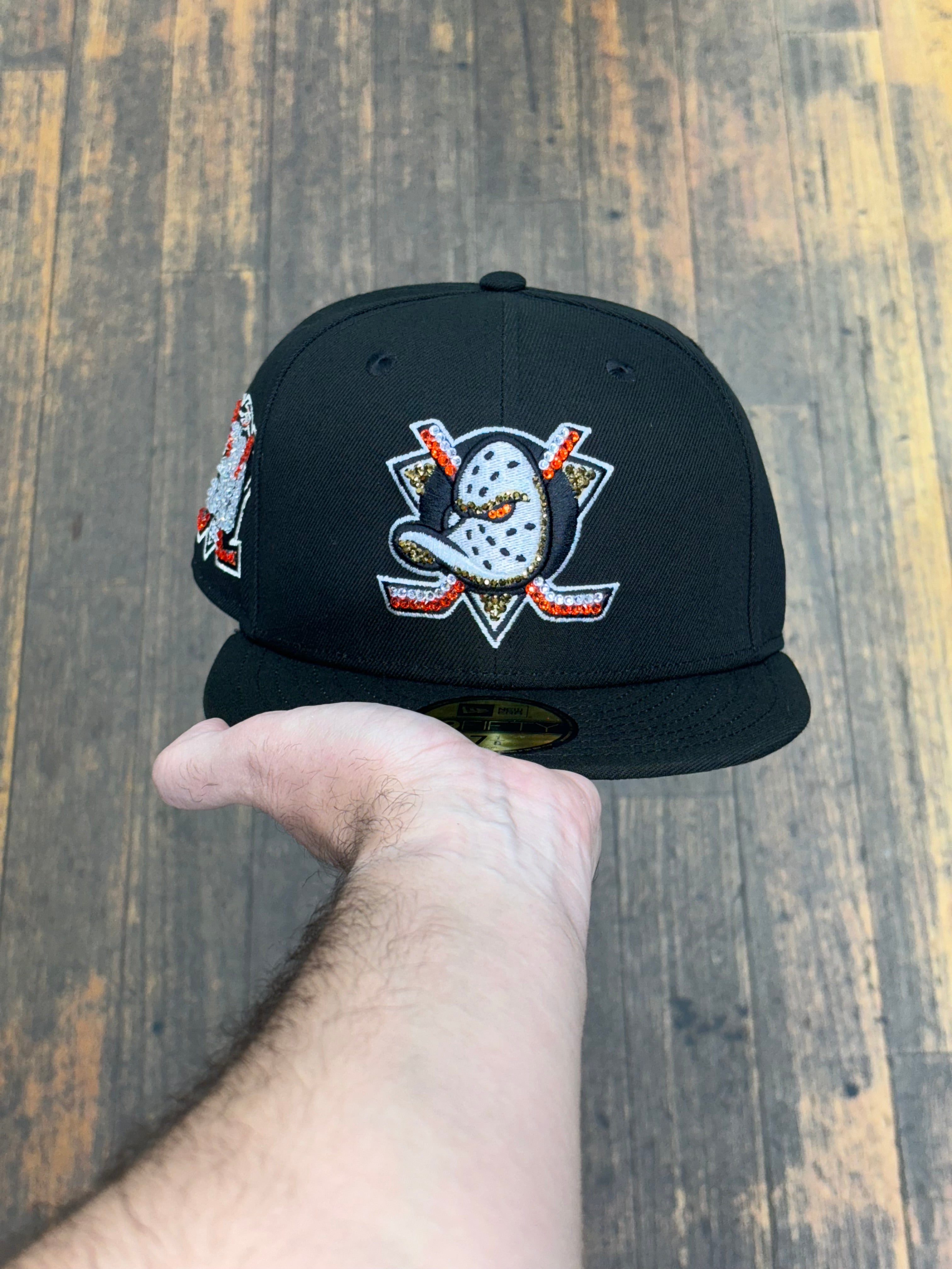 Anaheim Ducks All Black Grey Uv Crystallized