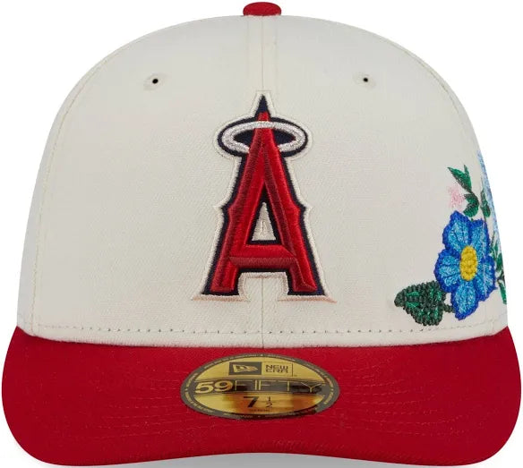Anaheim Angels Creme Floral Chain Stitch Green UV