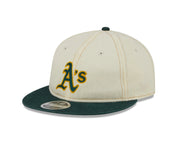 NEW ERA RC9FIFTY OF MLB OAKLAND ATHLETICS CHROME DENIM STRAPBACK CAP