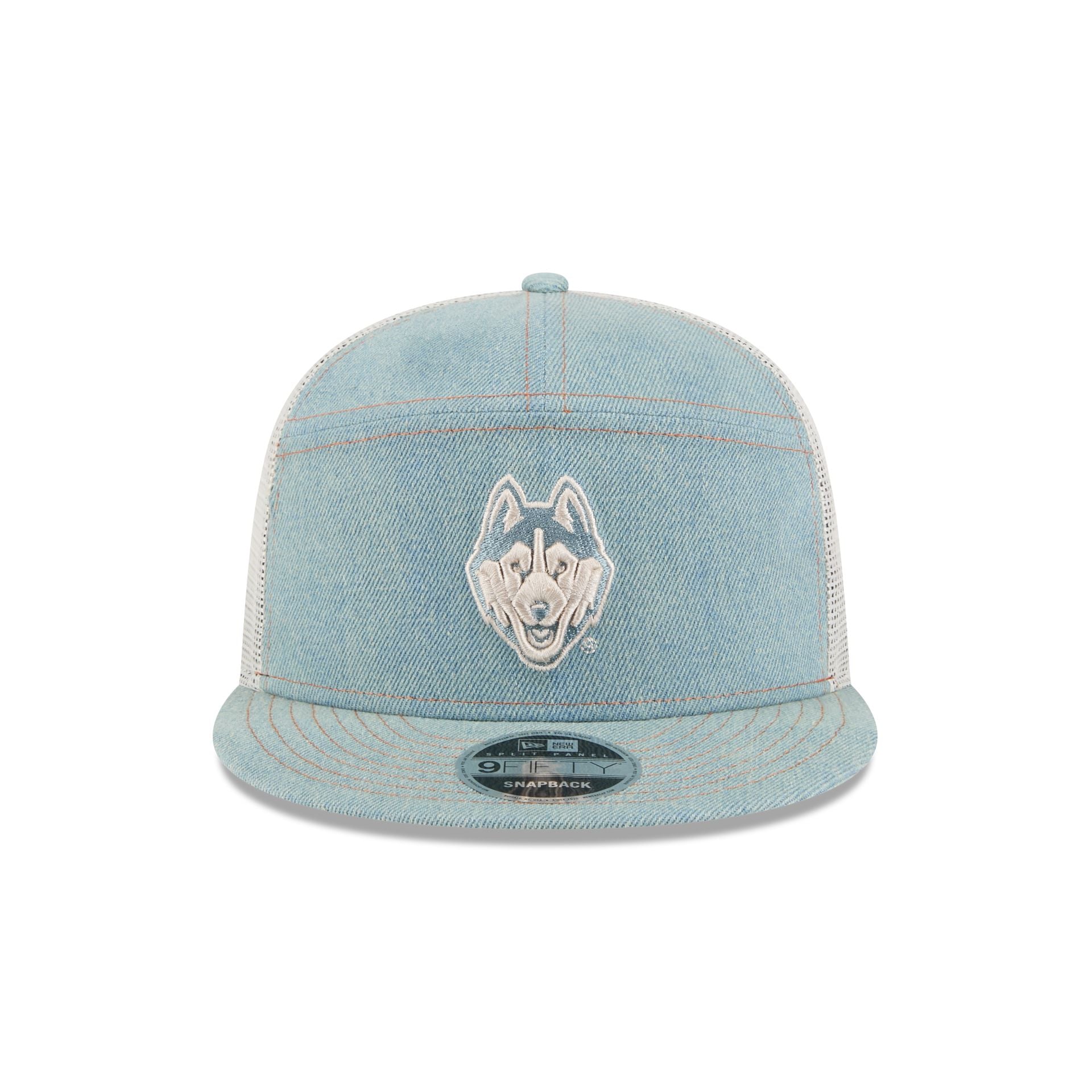Connecticut Huskies Denim Split Panel 9FIFTY Trucker Hat