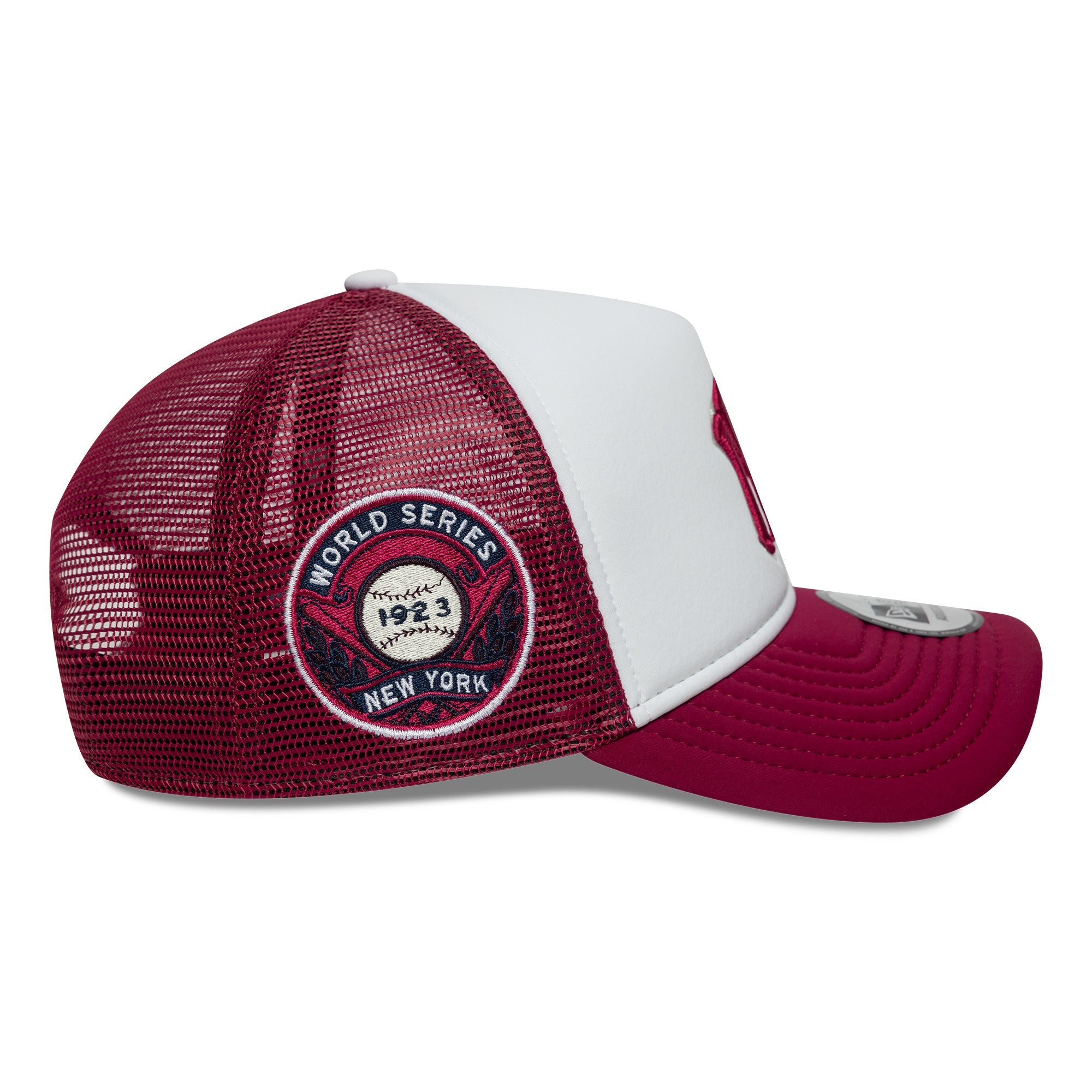 NEW YORK YANKEES MLB CAP WHITE DARKRED UV / NEW ERA 9FORTY TRUCKER