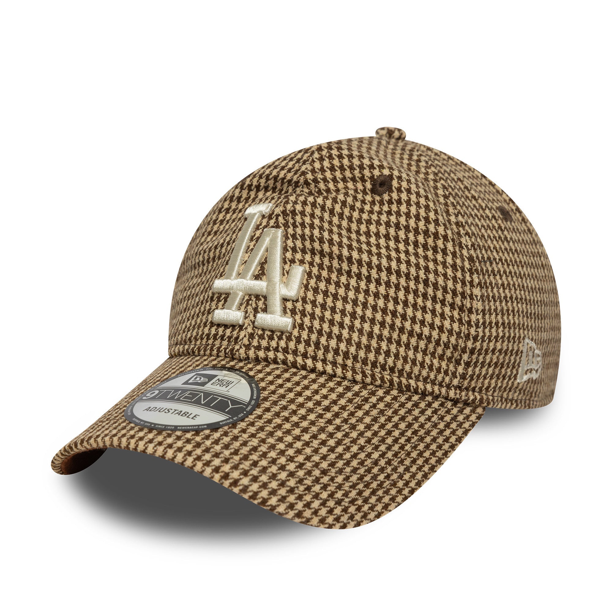 LOS ANGELES DODGERS MLB HOUNDSTOOTH BROWN / NEW ERA 9TWENTY ADJUSTABLE