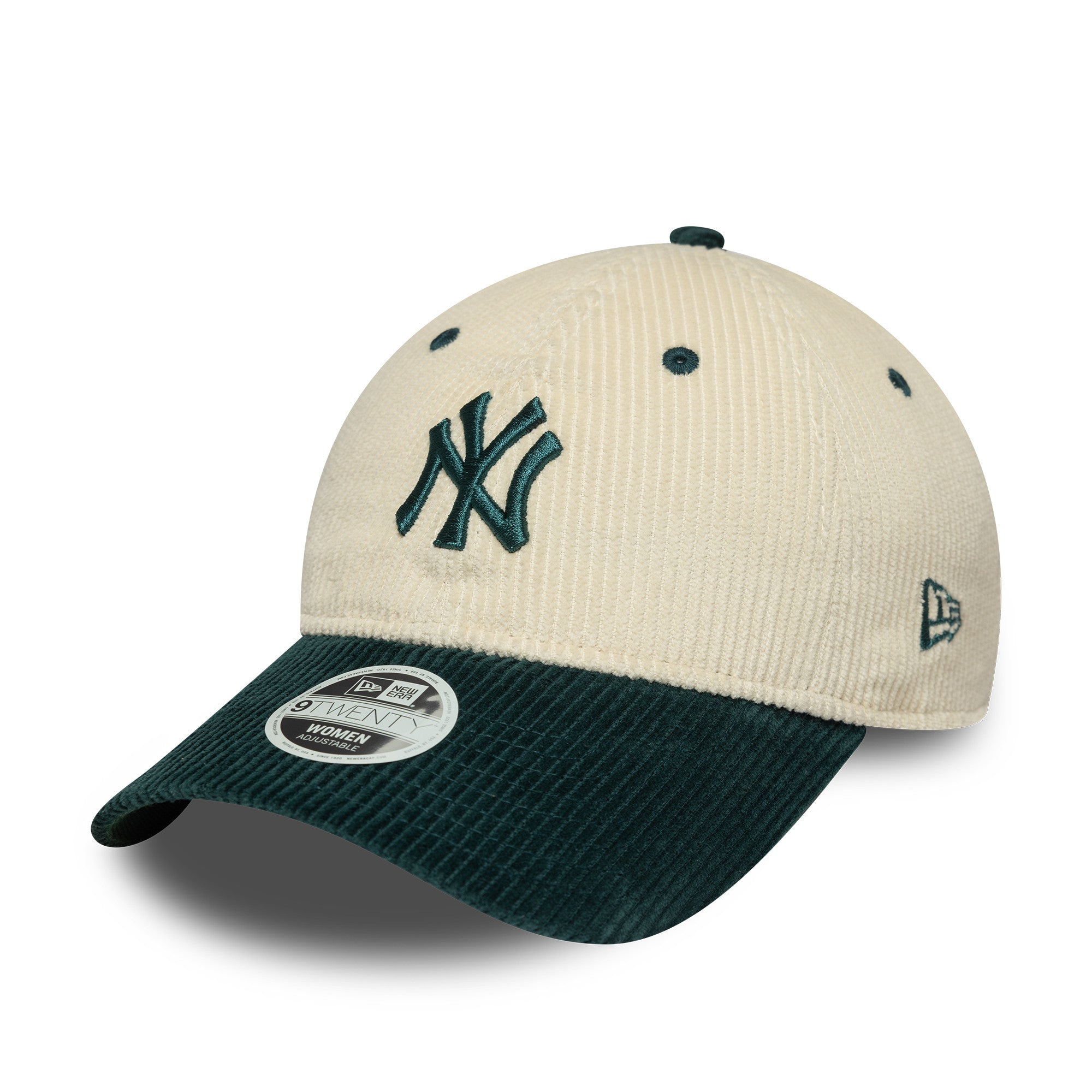 NEW YORK YANKEES MLB CORD CREAM DARK GREEN UV / NEW ERA 9TWENTY WOMENS CAP