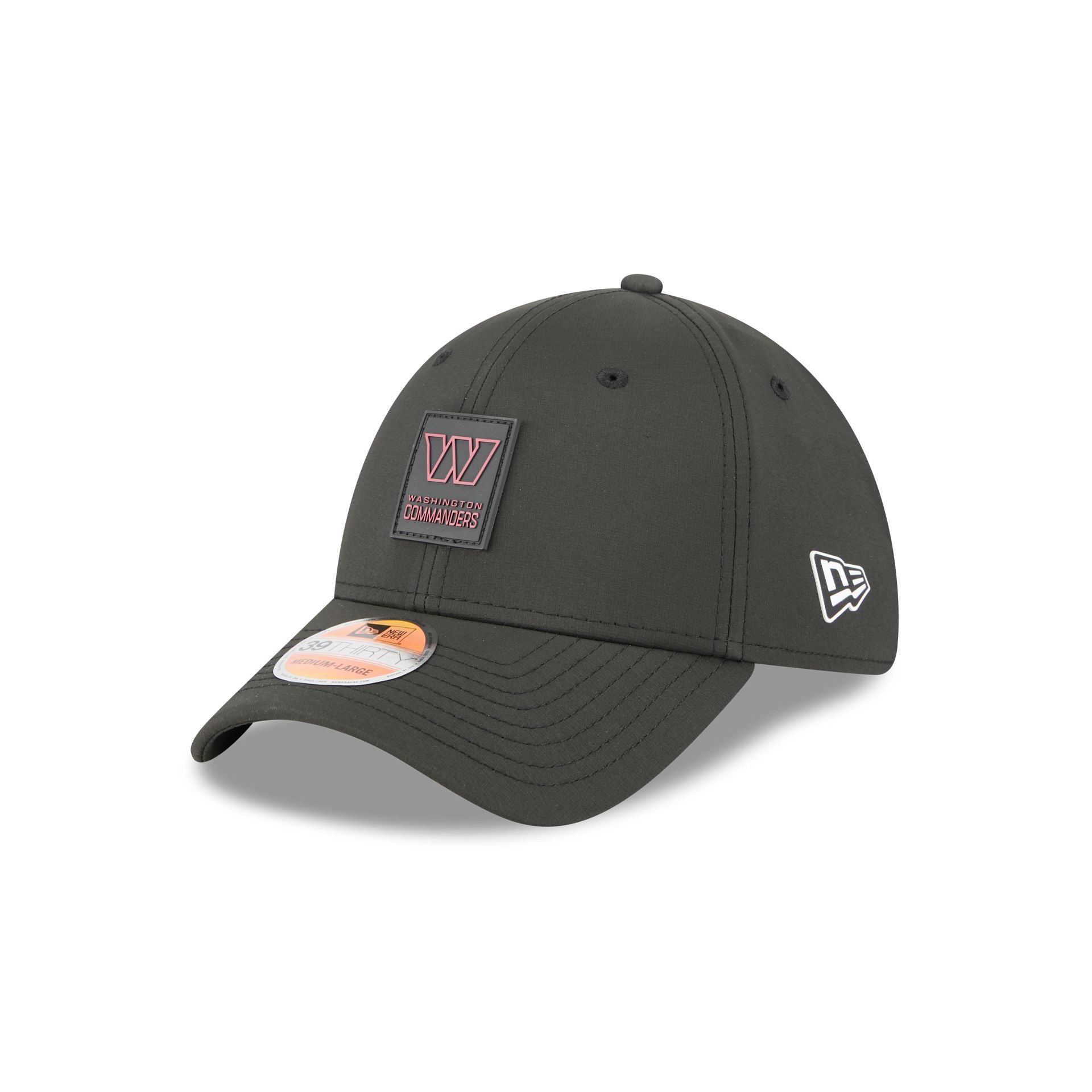 Washington Commanders 2025 Sideline Hot Weather Black 39THIRTY Stretch Fit Hat