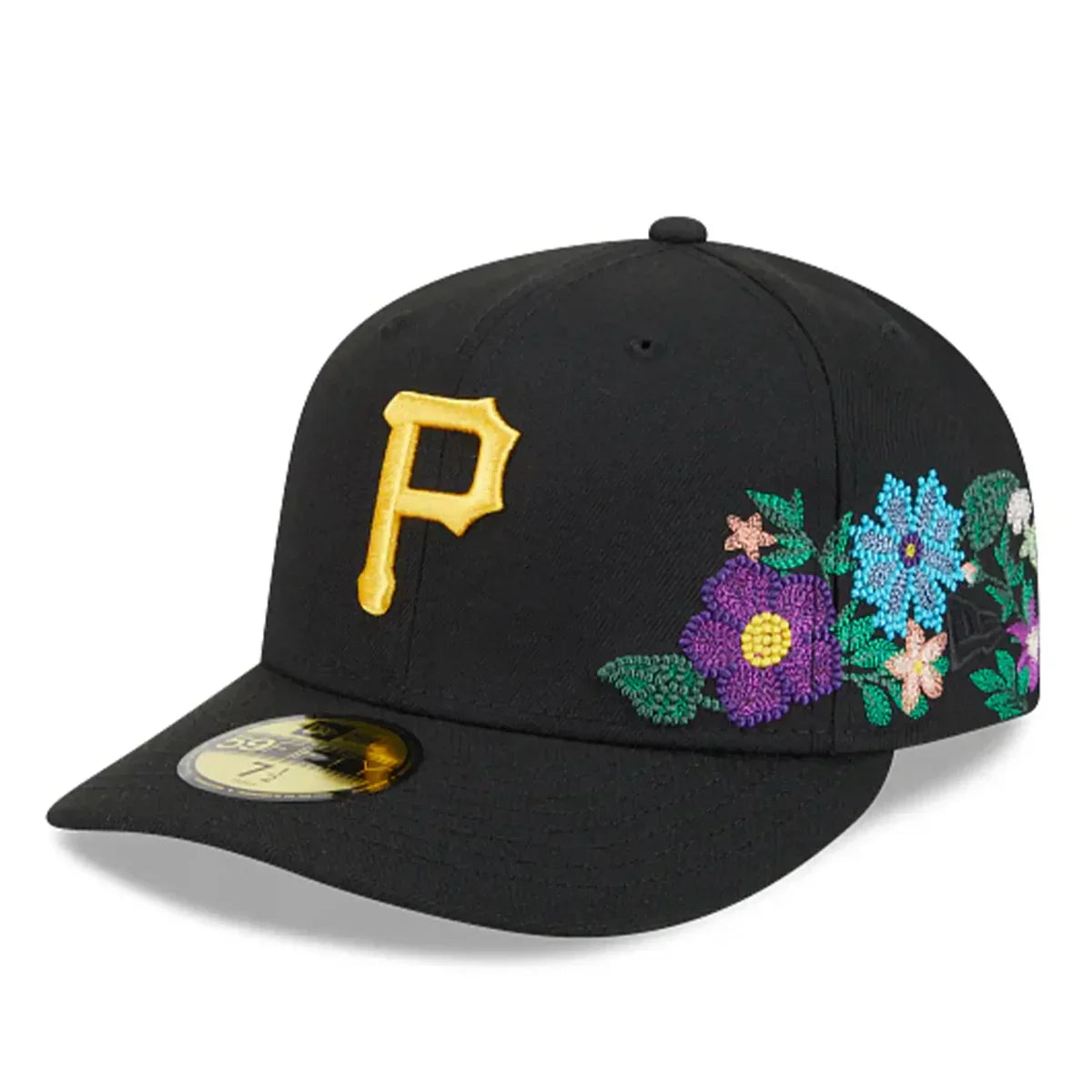 Pittsburgh Pirates Black Floral Chain Stitch Green UV