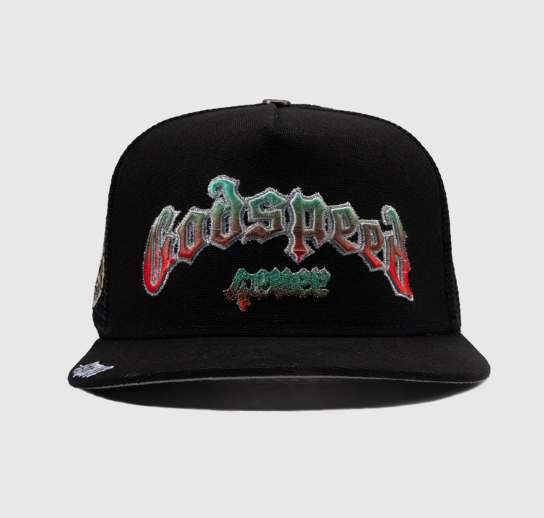 GODSPEED Forever Gradients Green and Red Trucker Hat